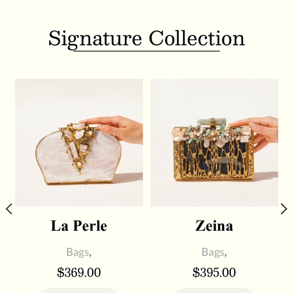 Ramla La Perle Handmade in Morocco Mother of Pearl and Brass clutch with chain - Picture 15 of 16